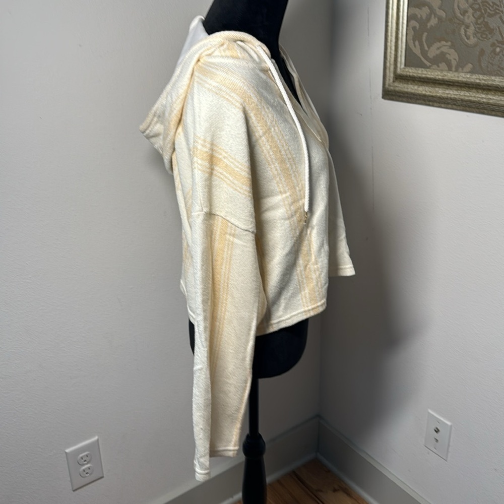 Roxy juniors drop a wave‎ hoodie cream peach top Sz L cotton blend - Picture 4 of 6